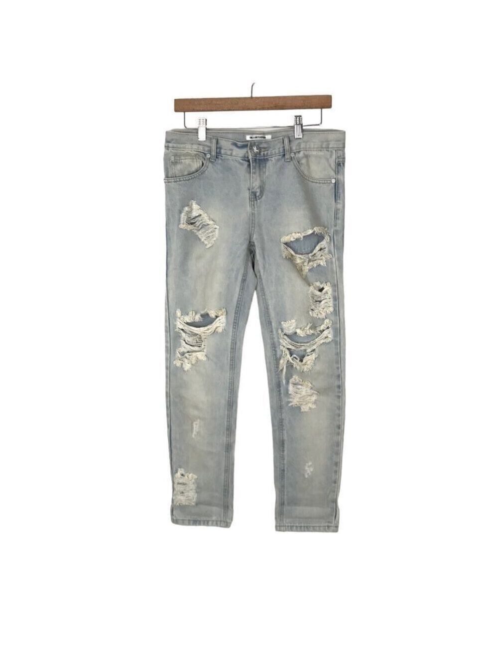 One X One Teaspoon Distressed Denim 5 Pocket Zip up Jeans Size 26